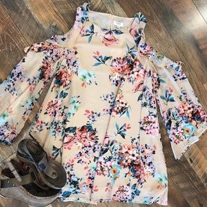 Umgee cold shoulder dress (shoes not included)